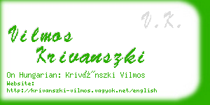 vilmos krivanszki business card